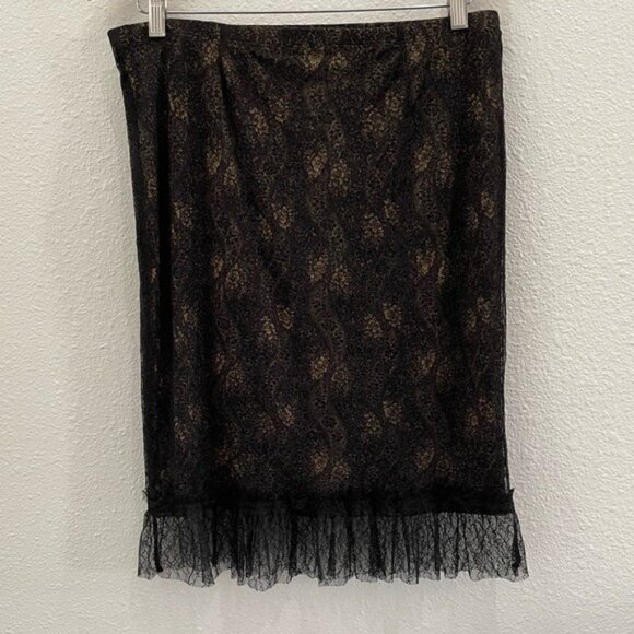 Vintage Whimsigoth Lace Skirt Dark Romantic Bohemian Fringe - Picture 8 of 8